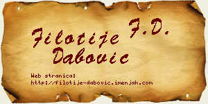 Filotije Dabović vizit kartica